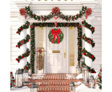 Christmas Decorations, Red Flannelette Christmas Bow - 45-Degree Angle
