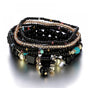1 Pcs Bohemian Stackable Bead Bracelets, Women's Stretch Multilayer Crystal Beaded Lucky Protection Evil Eye Bracelet Set