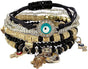 Bohemian Stretch Beads Bracelets Multilayer Evil Eye Hamsa Hand Bracelet Boho Charms Stretch Stackable Bracelet Handmade Multicolor Crystal Beaded