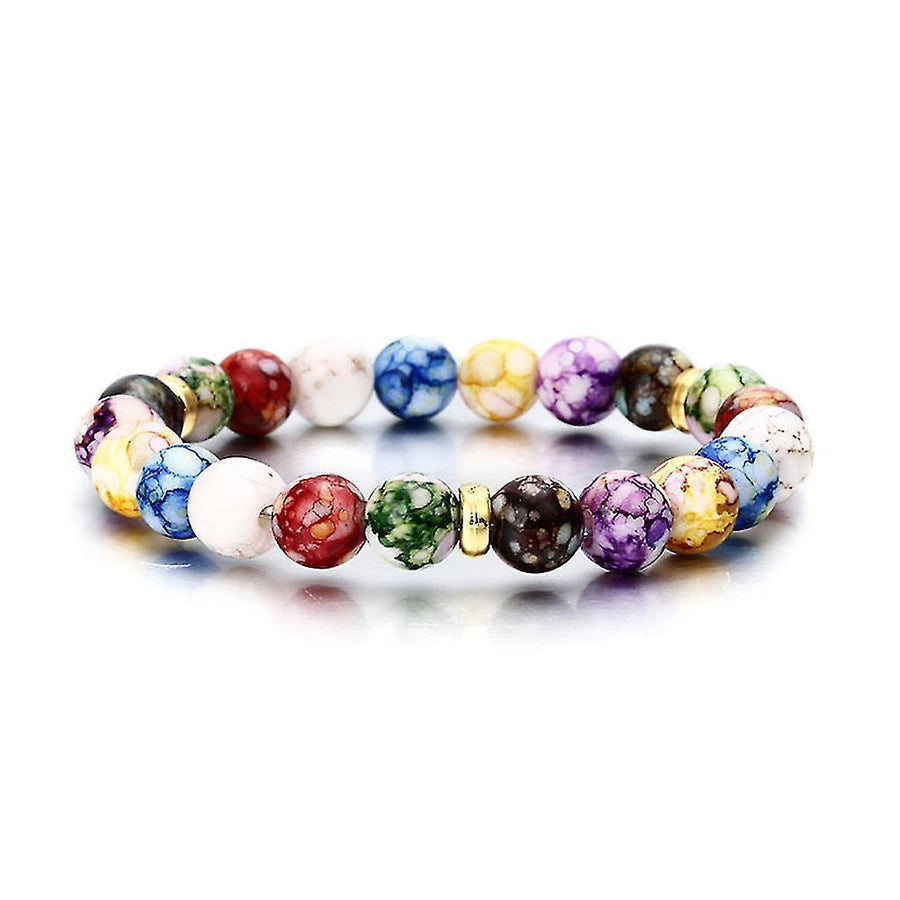 Colorful Beads Rainbow Healing Crystal Chakra Yoga Hologram Bracelets For Women