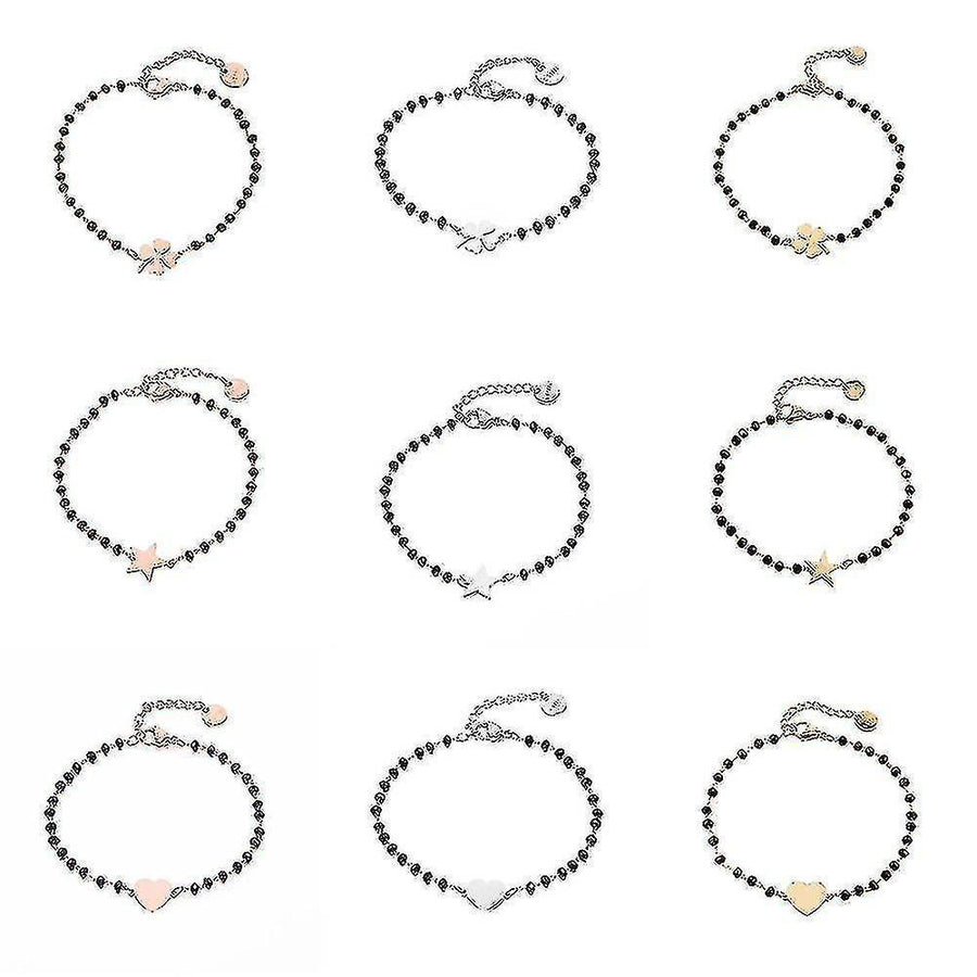 Crystal Beads Chain Bracelet(steel-star)