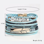 Sajy Women's Feather Wrap Bracelet Crystal Bracelet Handmade Jewelry Bohemian Gift