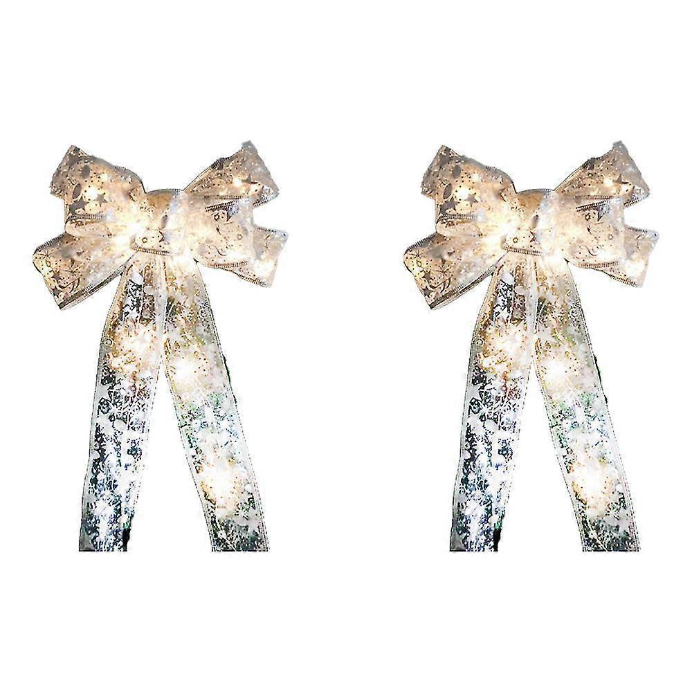 Christmas Transparent Glowing Bow Christmas Tree Decor Xmas Ornament