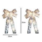 Christmas Transparent Glowing Bow Christmas Tree Decor Xmas Ornament - Front View