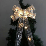 Christmas Transparent Glowing Bow Christmas Tree Decor Xmas Ornament - Side View