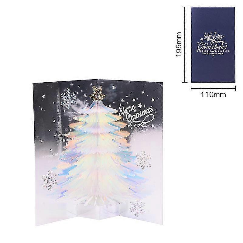 Christmas Card 3d Christmas Card Novel And Optimistic Gift New Year Gift (flashing Christmas Tree Blue 11*19.5cm)