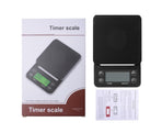 Household hand-brewed coffee scale timing electronic scale kitchen mini chronometer scale Black 3kg0.1g