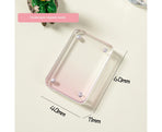 Card Brick grip Suction Transparent Visible DIY Store Photos Gradient Color Flowing Sand Mahjong Size Card Case Album Home Supply - Pink