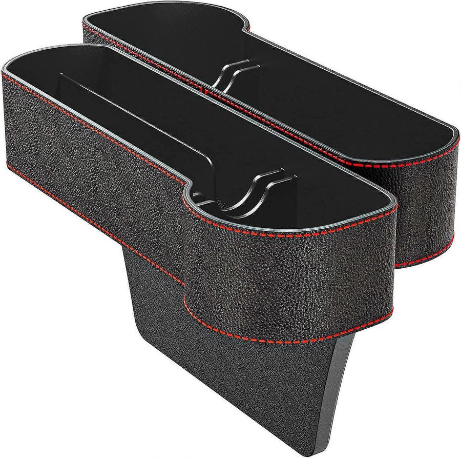 2pcs Car Front Seat Organizer Interior Storage Accessories Car Trunk Organizer Side Gap PU Leather for Side Storage Box