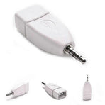 Converter Adapter USB 2.0 Female to 3.5mm Male AUX Audio Durable Car Plug Jack