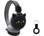 Cartoon Wireless Headphones - Stereo Sound - Cute Black Cat Headphones for babies