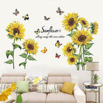 2 Pcs Wall Stickers The Sunflower Wall Stickers Mural Decals For Bedroom Living Room Wall