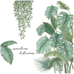 Plant Wall Sticker Back Bamboo Garden Wallpaper Small Fresh Door Decoration Sticker Wall Stickers