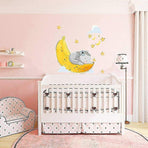 Flying Elephant Wall Decal Animal With Cloud Moon Star Wall Sticker Dumbo