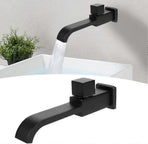 G1/2 Modern Brass Wall Mounted Faucets Bathroom Wall Mounted Faucet Single Hole Cold Water Faucet for Kitchen Bath Wash Basin Sink Matte Black