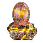 Lava Dragon Egg with Display Base Crystal Resin Dragon Egg Ornaments for Desktop Decor