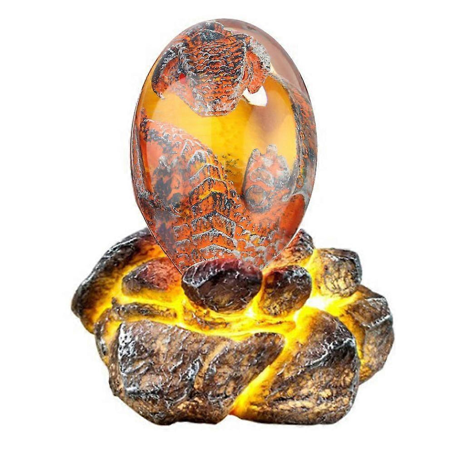 Lava Dragon Egg with Display Base Crystal Resin Dragon Egg Ornaments for Desktop Decor