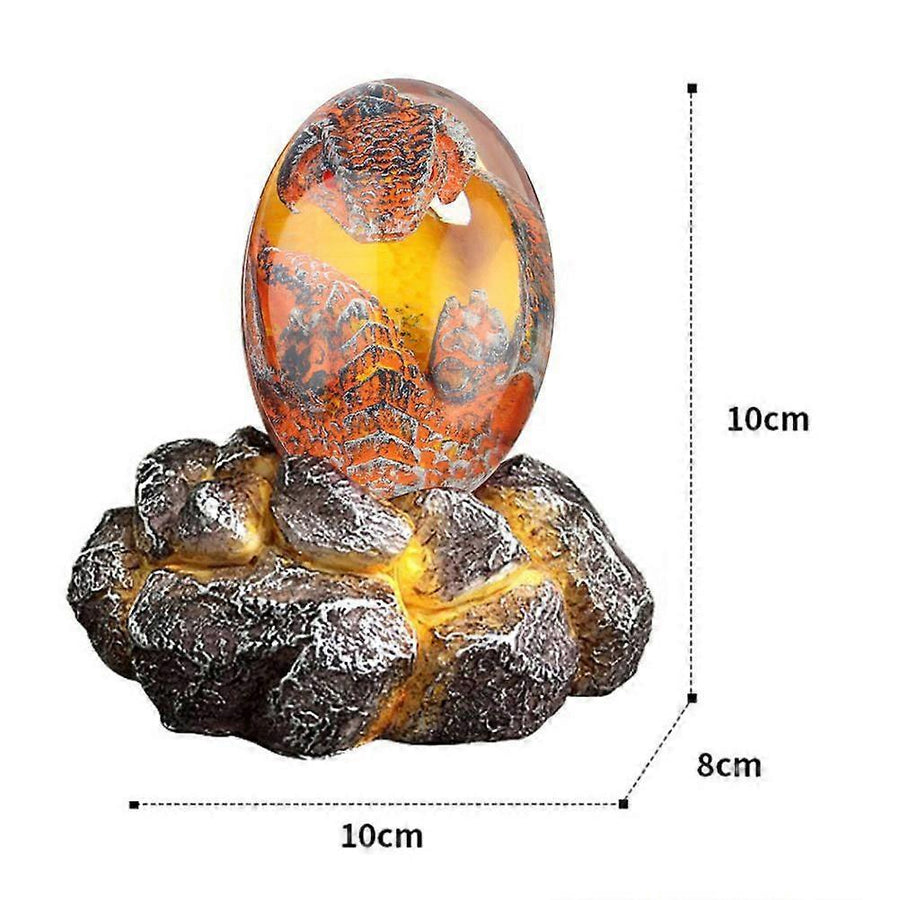 Lava Dragon Egg with Display Base Crystal Resin Dragon Egg Ornaments for Desktop Decor