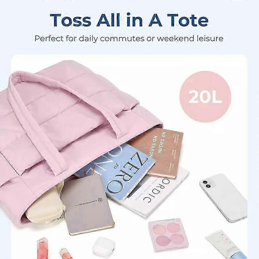 Lightweight Puffy Tote Bag for Women with Compartments Shoulder Bag