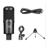USB Metal Condenser Microphone - Professional Recording Mic for PC/Laptop