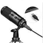 USB Metal Condenser Microphone - Professional Recording Mic for PC/Laptop