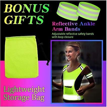 Reflective Running Vest Gear, Lightweight and Comfortable High Visibility security Vest