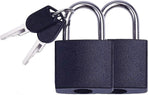 2pcs Mini Luggage Lock with Key - Travel Suitcase Locker Padlock (Black)