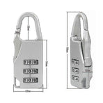 3-Digit Travel Luggage Lock - Small Combination Lock for Bags