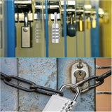 4-Digit Zinc Alloy Combo Padlock - Silver Travel Luggage Lock - 45-Degree Angle