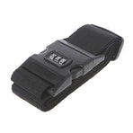 2-Pack Black Luggage Strap with Lock - Adjustable Travel Belt Set