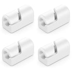 4-Pack White Cable Holders Self-Adhesive Clips for Wall Baseboard Cord Organizer