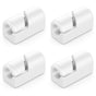 4-Pack White Cable Holders Self-Adhesive Clips for Wall Baseboard Cord Organizer