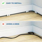 4-Pack White Cable Holders Self-Adhesive Clips for Wall Baseboard Cord Organizer