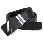 Men's Leather Belt with Automatic Buckle, Litchi Grain Business Style