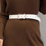 Women's PU Leather Belt for Jeans, Fashion Alloy Buckle