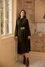 Women's 95cm Wide Elastic Stretch Leather Dress Belt with Gold Buckle