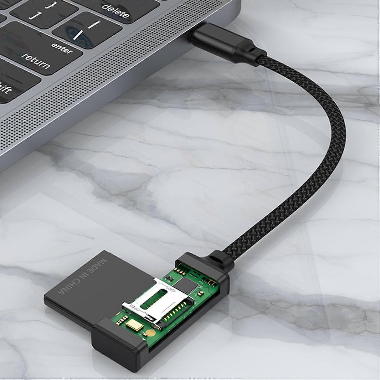 2-in-1 USB & USB-C TF/SD Card Reader Adapter for Laptop, Phone, Tablet