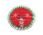 Round Elk/Santa/Snowman Print Xmas Tree Skirt Cover Floor Carpet Christmas Decor-B