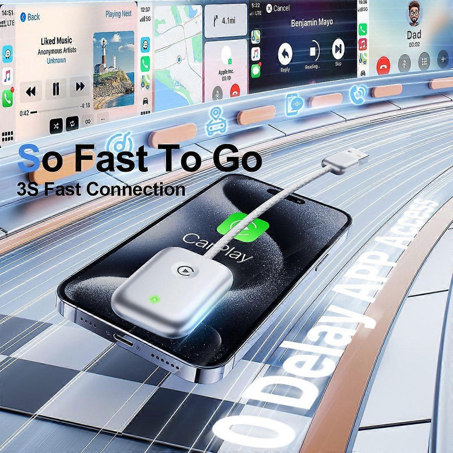 USB Wireless CarPlay Adapter, Plug & Play Dongle
