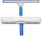 Window Cleaning Kit, Squeegee with Microfiber Cloth & Rubber Lip