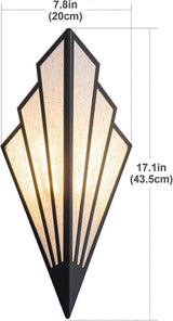 Battery Operated Wall Sconce Set of 2, RGB Wireless Lamp with Remote, Black - Side View