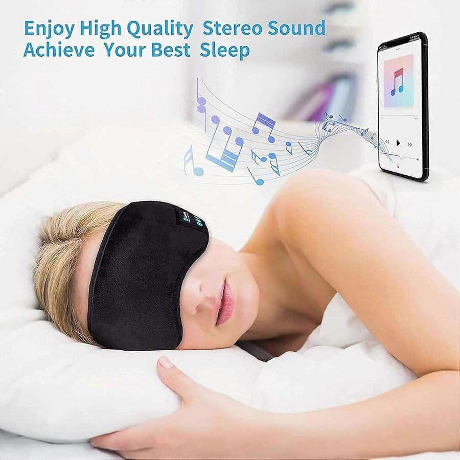 Bluetooth 5.0 Sleep Mask - Wireless Headphones, Blackout, Soft Fabric