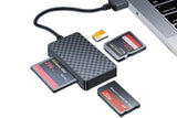 4 In 1 Multi Memory Card Reader USB 2.0 To CF SD TF MS Card Reader Adapter - Side View