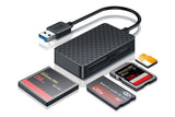 4 In 1 Multi Memory Card Reader USB 2.0 To CF SD TF MS Card Reader Adapter - Top-Down View
