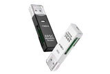2 In 1 USB 3.0 Card Memory Reader High Speed SD SDHC SDXC Micro Writer Adapter - Black - Top-Down View