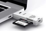 2 In 1 USB 3.0 Card Memory Reader High Speed SD SDHC SDXC Micro Writer Adapter - White