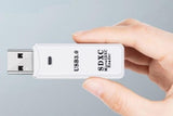 2 In 1 USB 3.0 Card Memory Reader High Speed SD SDHC SDXC Micro Writer Adapter - White