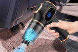 Car Vacuum Portable Cordless 2 in 1 Vacuum Cleaner Air Duster Handheld Vacuum Cordless with 3000mAh Battery - Black - Top-Down View
