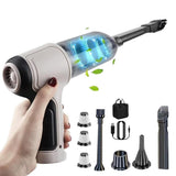 Portable Cordless Rechargeable Car Vacuum Cleaner Handheld Vacuum for Car Home - Rear View