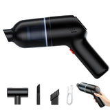 Handheld Car Vacuum Cleaner 9000Pa Rechargeable Portable Cordless Duster - Black - Close-Up Angle